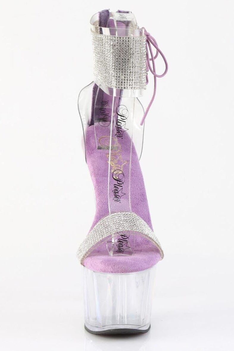 Pleaser  ADORE-727RS Sandal in Purple Vinyl