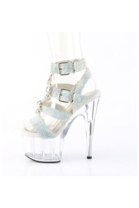Pleaser  ADORE-756RS Sandal in Silver Faux Leather