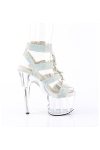 Pleaser  ADORE-756RS Sandal in Silver Faux Leather