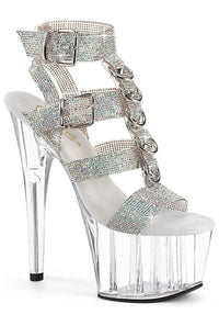 Pleaser  ADORE-756RS Sandal in Silver Faux Leather from SexyShoes.com