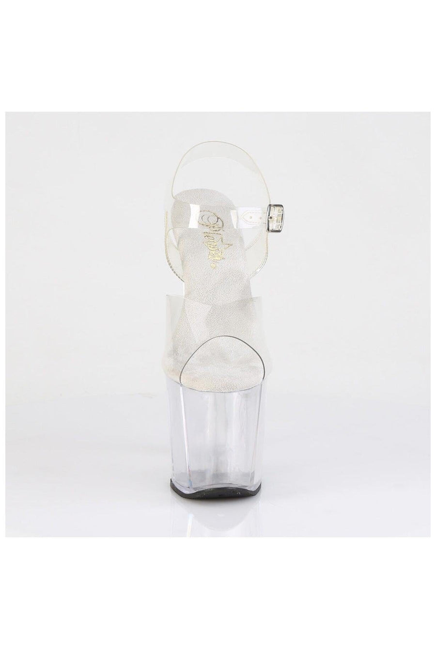 Pleaser  AMAZE-808 Sandal in Clear Vinyl
