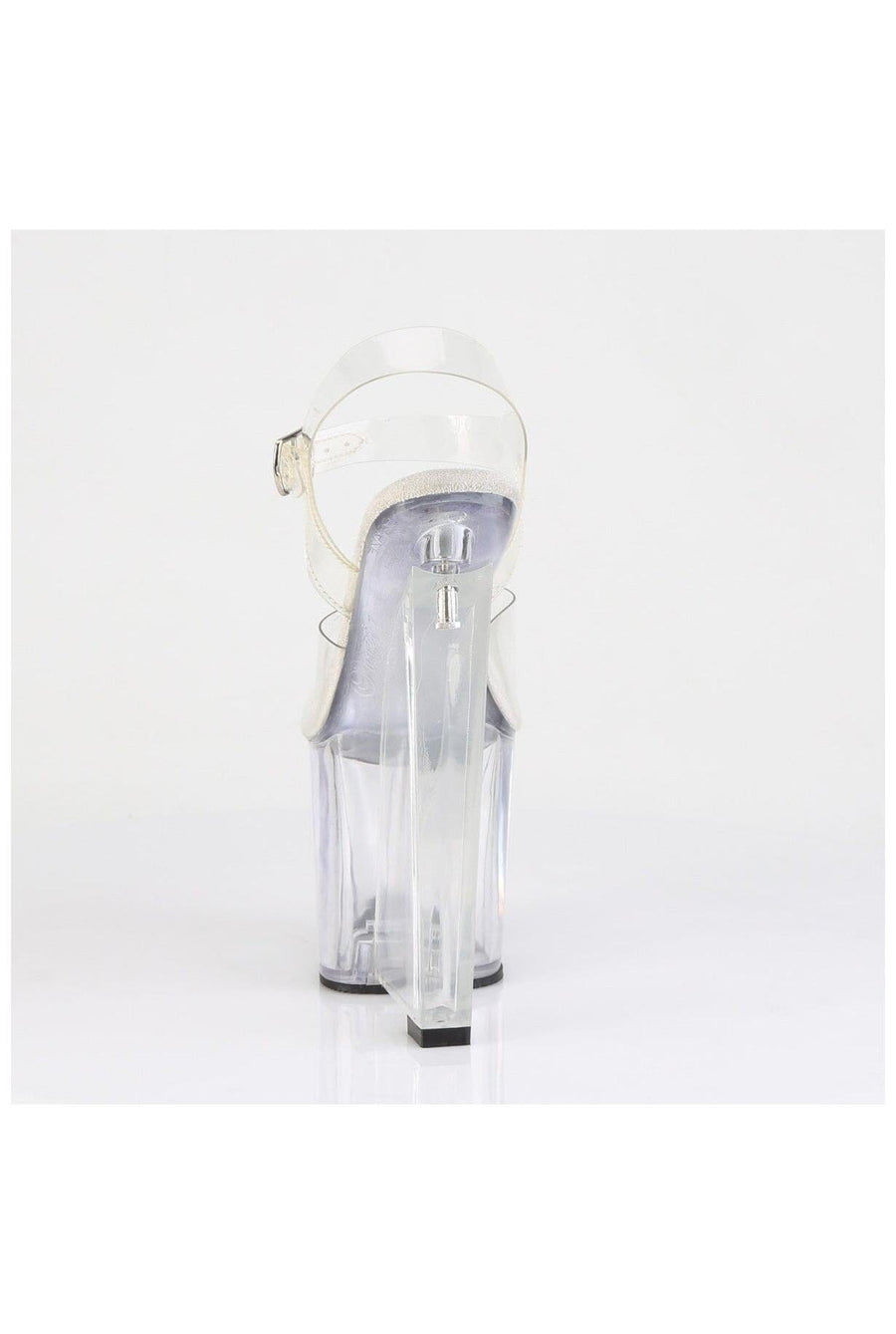 Pleaser  AMAZE-808 Sandal in Clear Vinyl