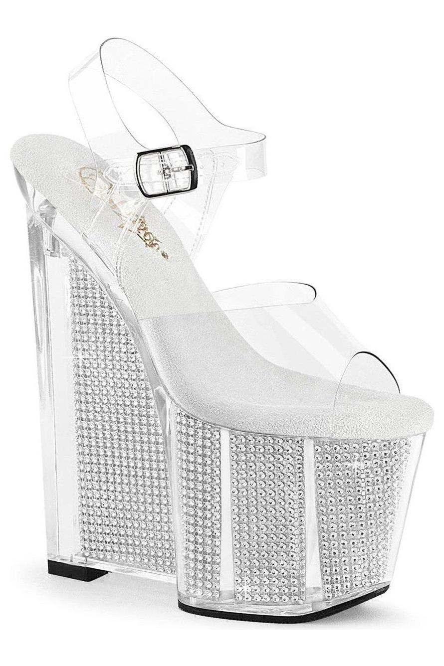 Pleaser  AMAZE-808SRS Sandal in Clear Vinyl from SexyShoes.com
