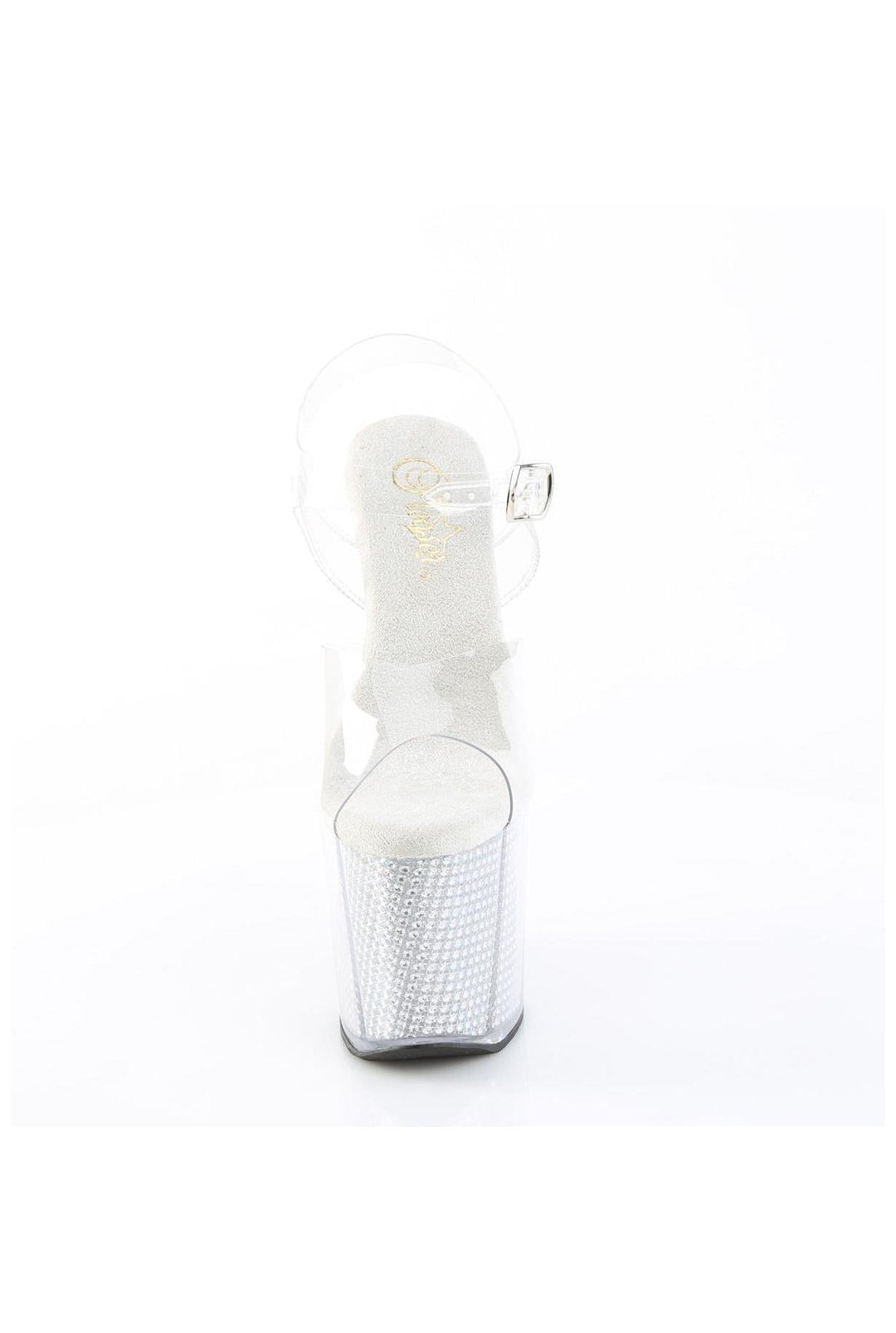Pleaser  AMAZE-808SRS Sandal in Clear Vinyl