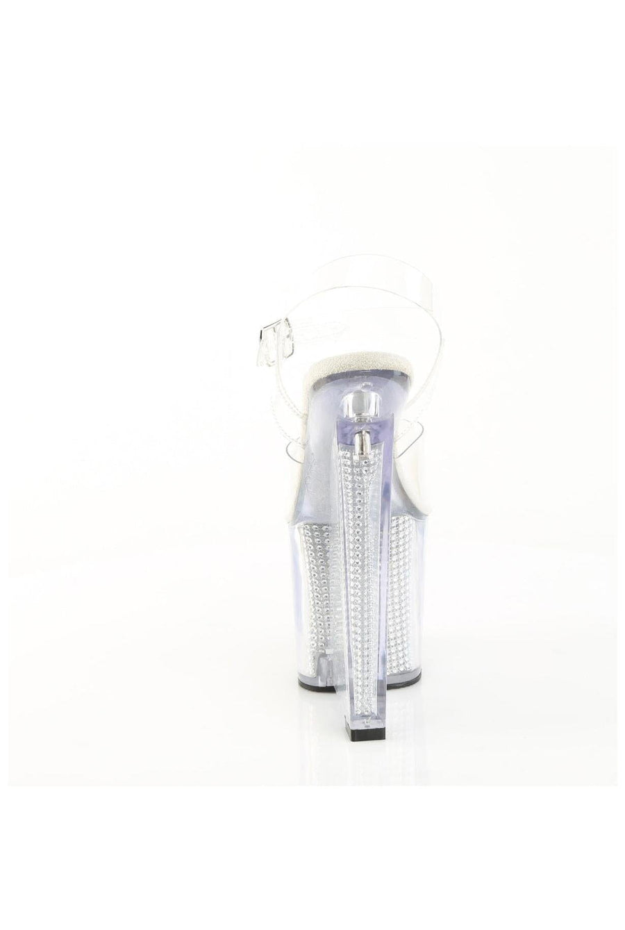 Pleaser  AMAZE-808SRS Sandal in Clear Vinyl