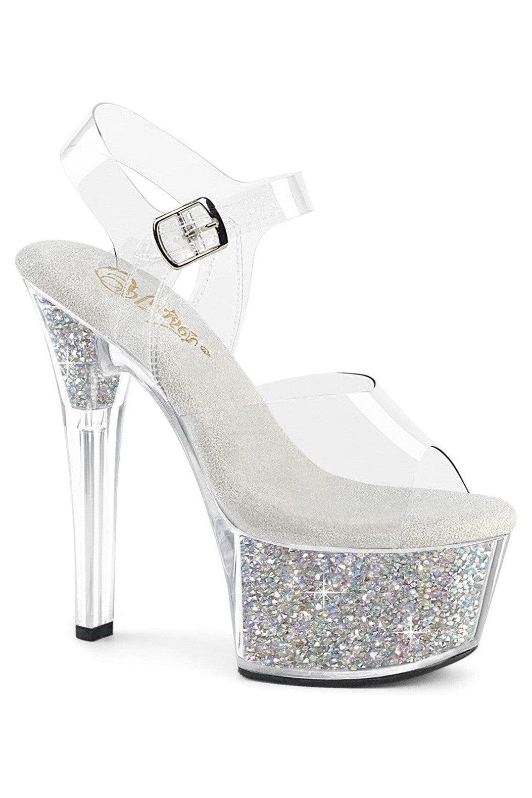 Pleaser  ASPIRE-608RSI Sandal in Clear Vinyl from SexyShoes.com