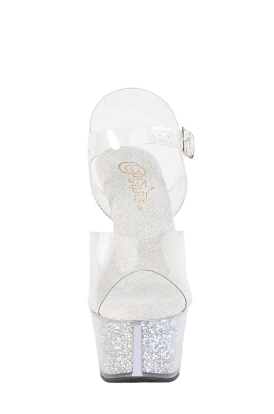 Pleaser  ASPIRE-608RSI Sandal in Clear Vinyl