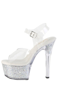 Pleaser  ASPIRE-608RSI Sandal in Clear Vinyl