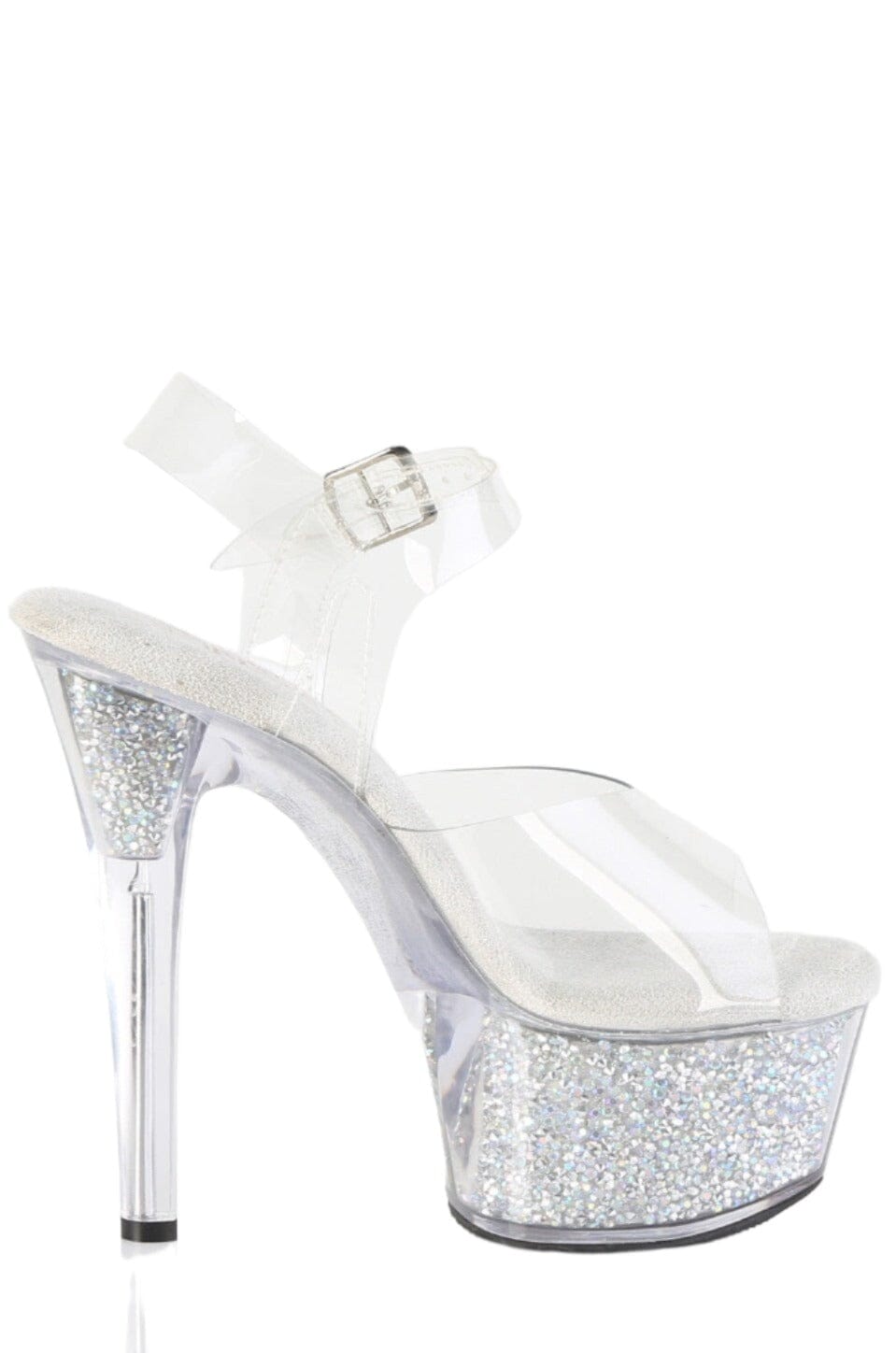 Pleaser  ASPIRE-608RSI Sandal in Clear Vinyl