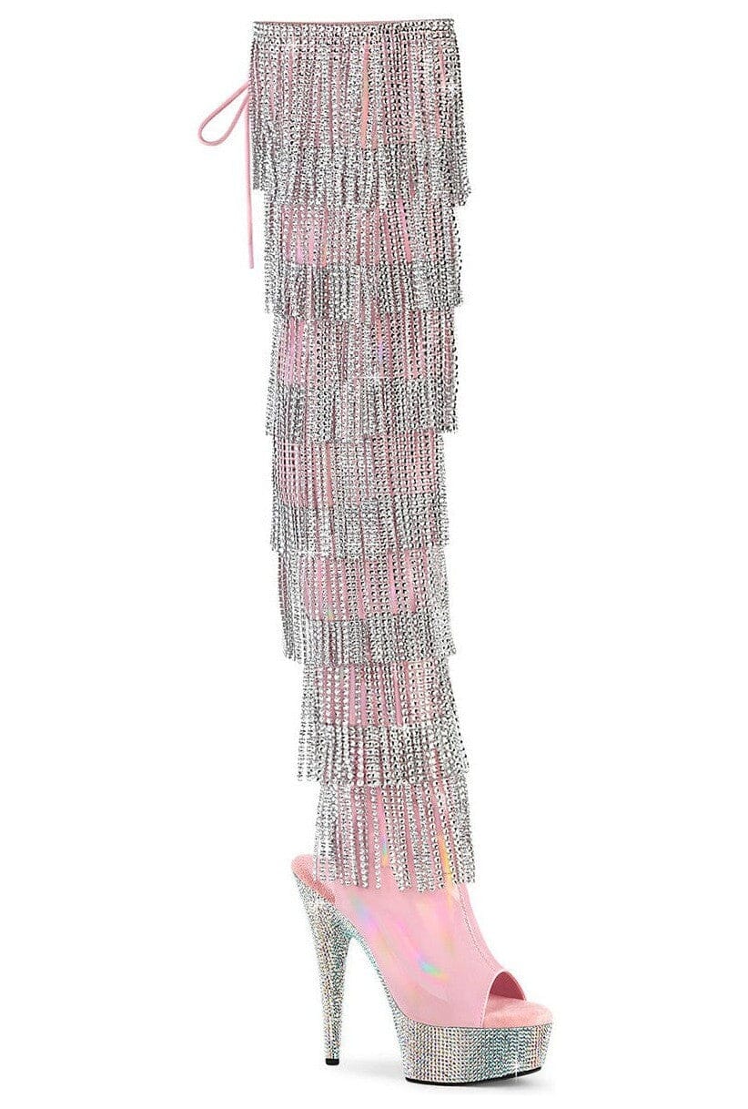 Pleaser  BEJEWELED-3017HG-RSF Thigh Boot in Pink Patent from SexyShoes.com