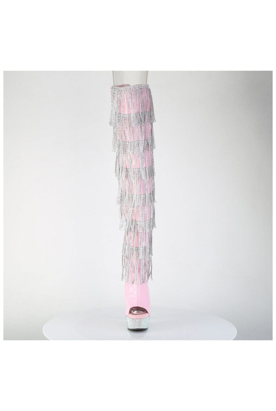 Pleaser  BEJEWELED-3017HG-RSF Thigh Boot in Pink Patent