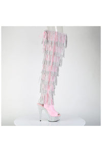 Pleaser  BEJEWELED-3017HG-RSF Thigh Boot in Pink Patent