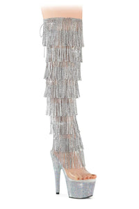 Pleaser  BEJEWELED-3019C-RSF Thigh Boot in Clear Vinyl from SexyShoes.com