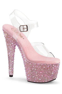 Pleaser  BEJEWELED-708MS Sandal in Clear Vinyl from SexyShoes.com