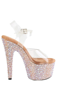 Pleaser  BEJEWELED-708MS Sandal in Clear Vinyl