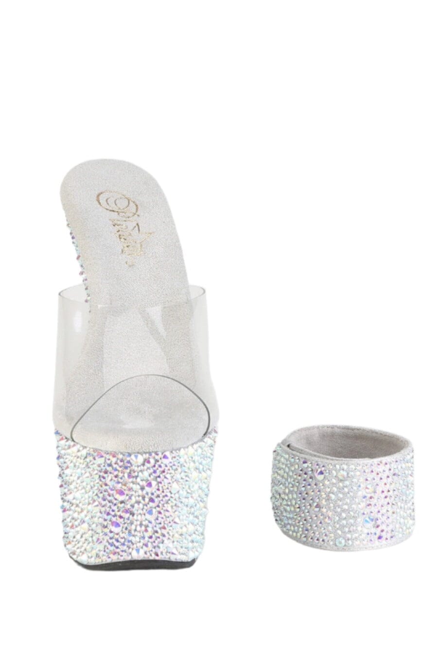 Pleaser  BEJEWELED-712MS Slide in Clear Vinyl