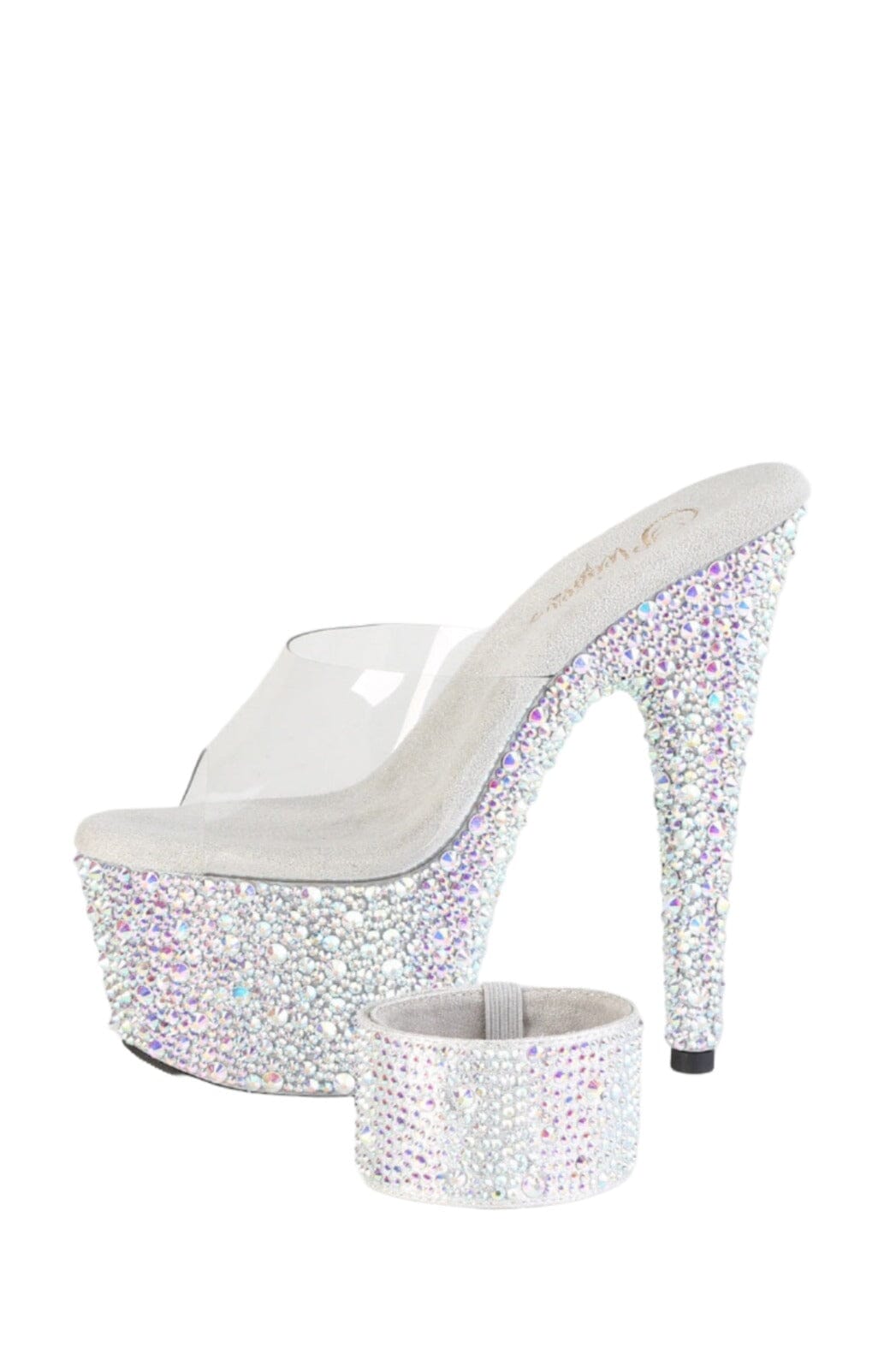 Pleaser  BEJEWELED-712MS Slide in Clear Vinyl