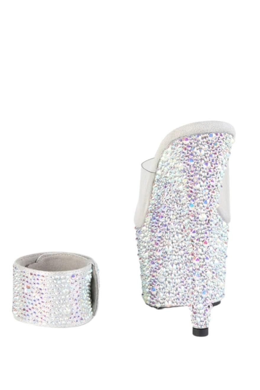 Pleaser  BEJEWELED-712MS Slide in Clear Vinyl