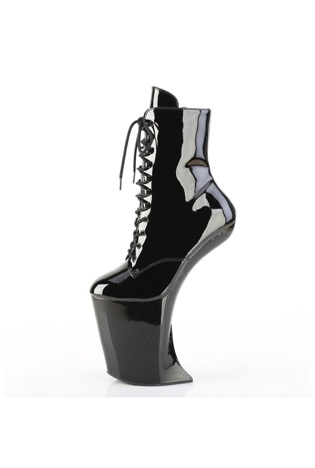 Pleaser  BEWITCHED-1020 Ankle Boot in Black Patent