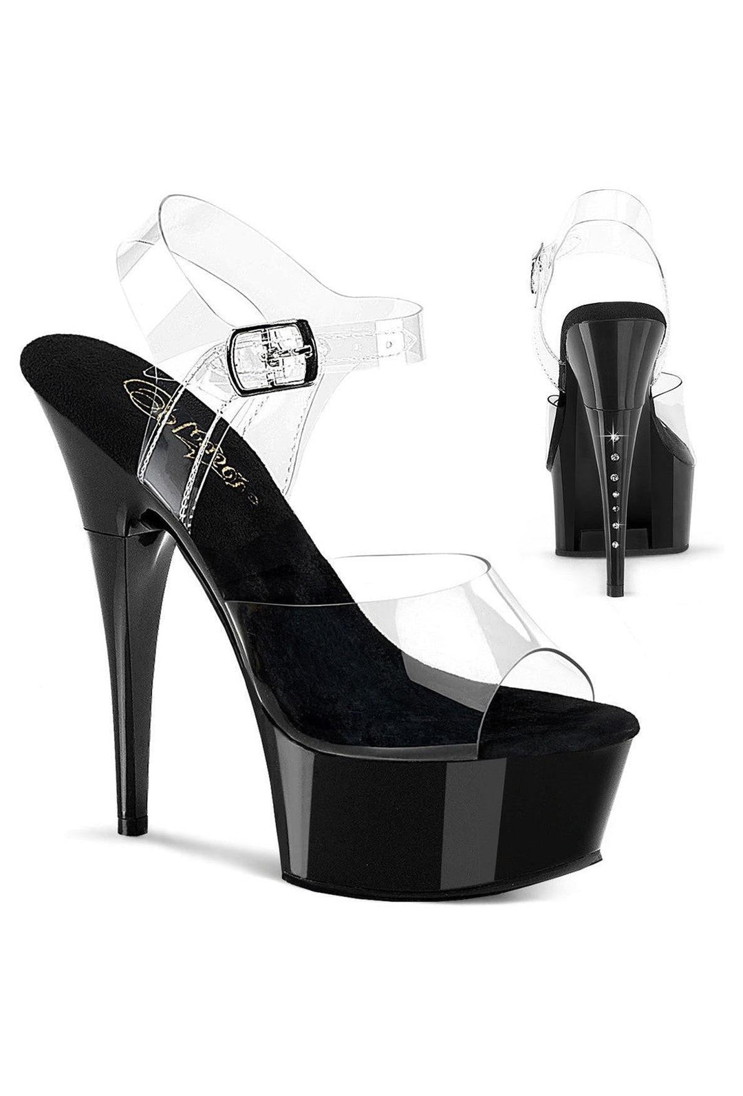 Pleaser  CAPTIVA-608 Sandal in Clear Vinyl from SexyShoes.com