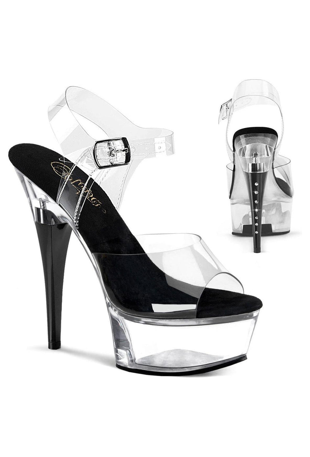 Pleaser  CAPTIVA-608 Sandal in Clear Vinyl from SexyShoes.com