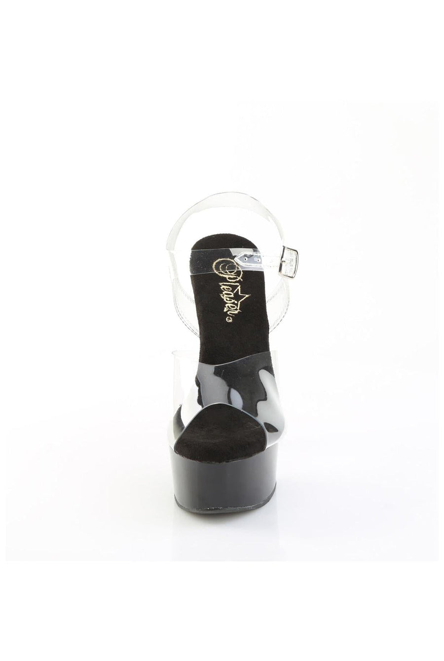 Pleaser  CAPTIVA-608 Sandal in Clear Vinyl