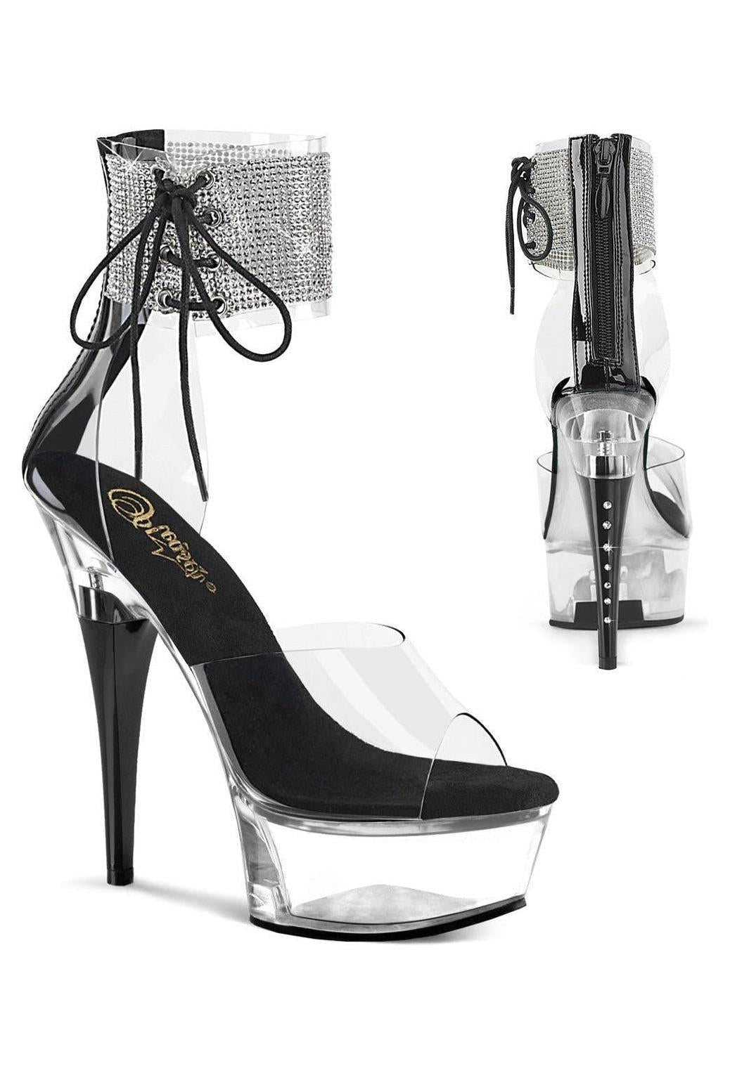Pleaser  CAPTIVA-624RS Sandal in Clear Vinyl from SexyShoes.com