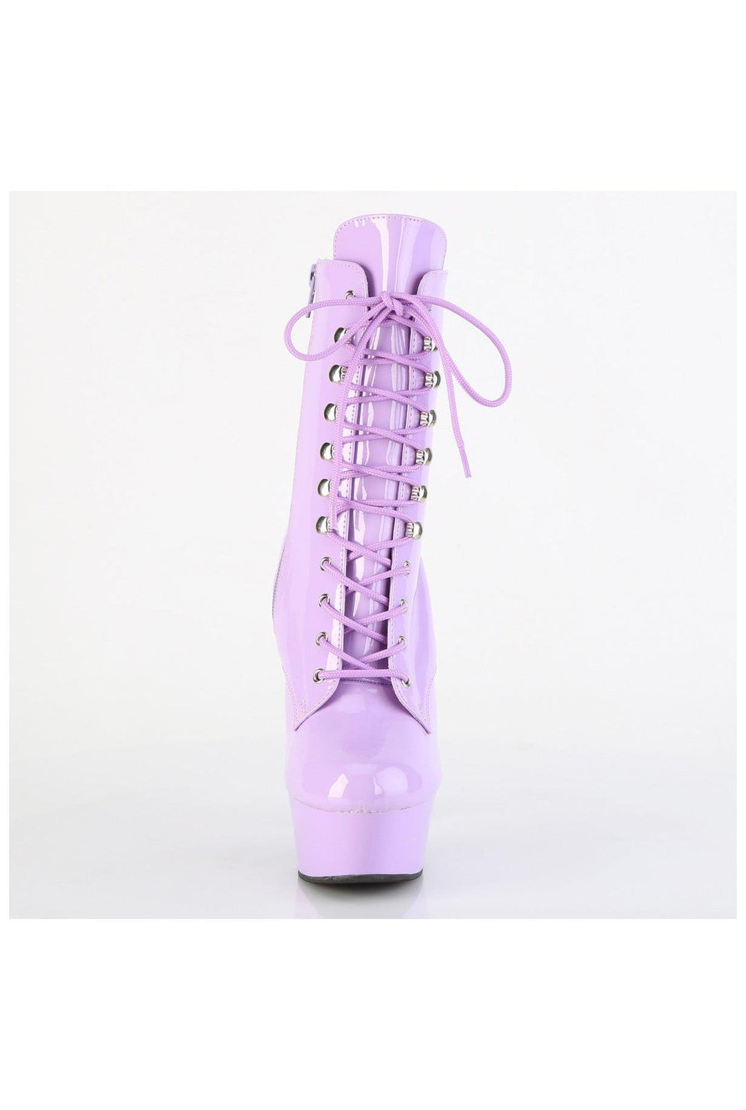 Pleaser  DELIGHT-1020 Ankle Boot in Purple Patent