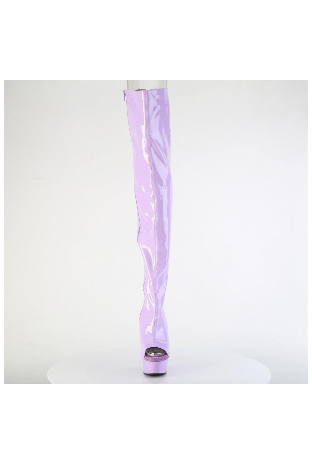 Pleaser  DELIGHT-3017 Thigh Boot in Purple Patent