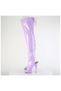 Pleaser  DELIGHT-3017 Thigh Boot in Purple Patent