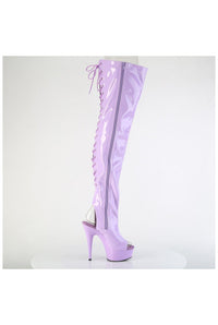 Pleaser  DELIGHT-3017 Thigh Boot in Purple Patent