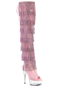 Pleaser  DELIGHT-3017HG-RSF Thigh Boot in Pink Patent from SexyShoes.com