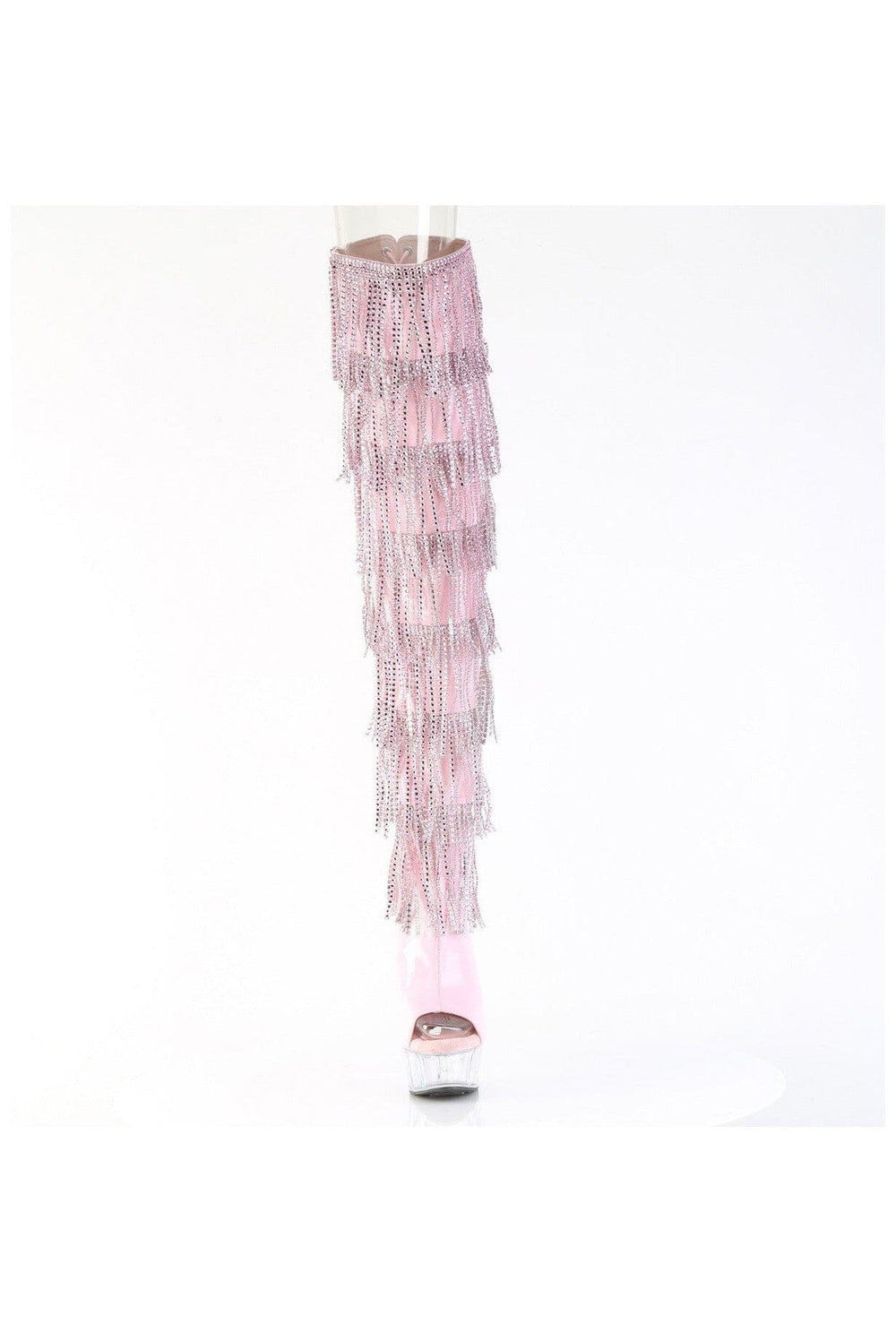 Pleaser  DELIGHT-3017HG-RSF Thigh Boot in Pink Patent