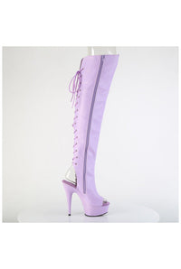 Pleaser  DELIGHT-3019 Thigh Boot in Purple Faux Leather