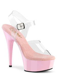 Pleaser  DELIGHT-608 Sandal in Clear Vinyl from SexyShoes.com