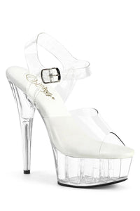 Pleaser  DELIGHT-608VL Sandal in Clear Vinyl from SexyShoes.com