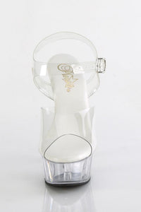 Pleaser  DELIGHT-608VL Sandal in Clear Vinyl