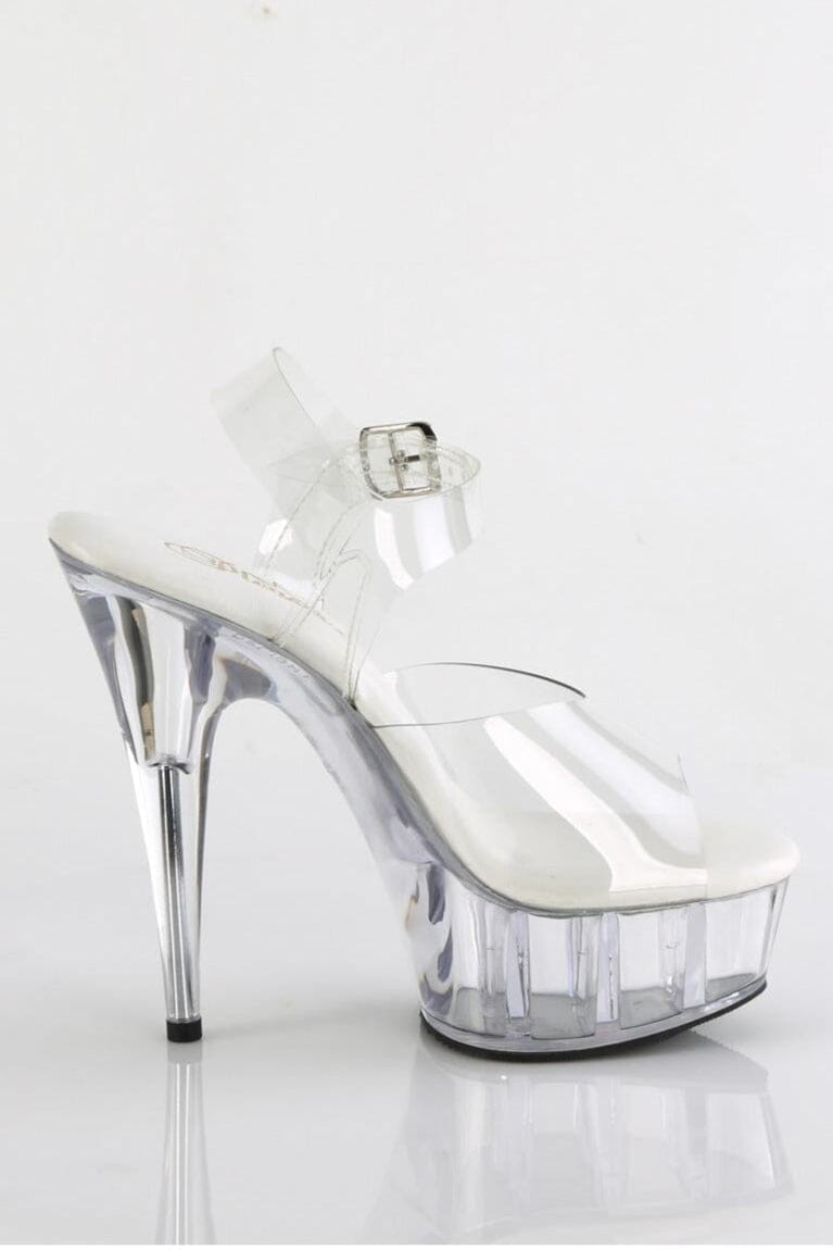 Pleaser  DELIGHT-608VL Sandal in Clear Vinyl