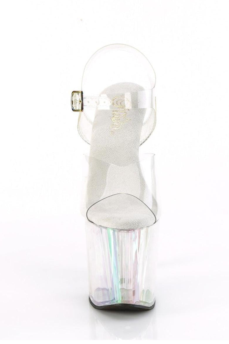 Pleaser  ENCHANT-708HT Sandal in Clear Vinyl