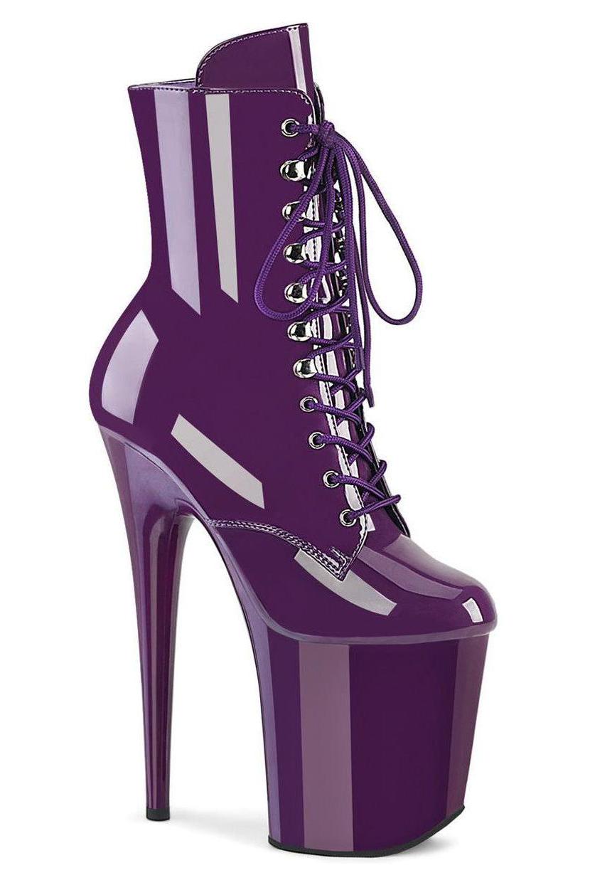 Pleaser  FLAMINGO-1020 Ankle Boot in Purple Patent from SexyShoes.com