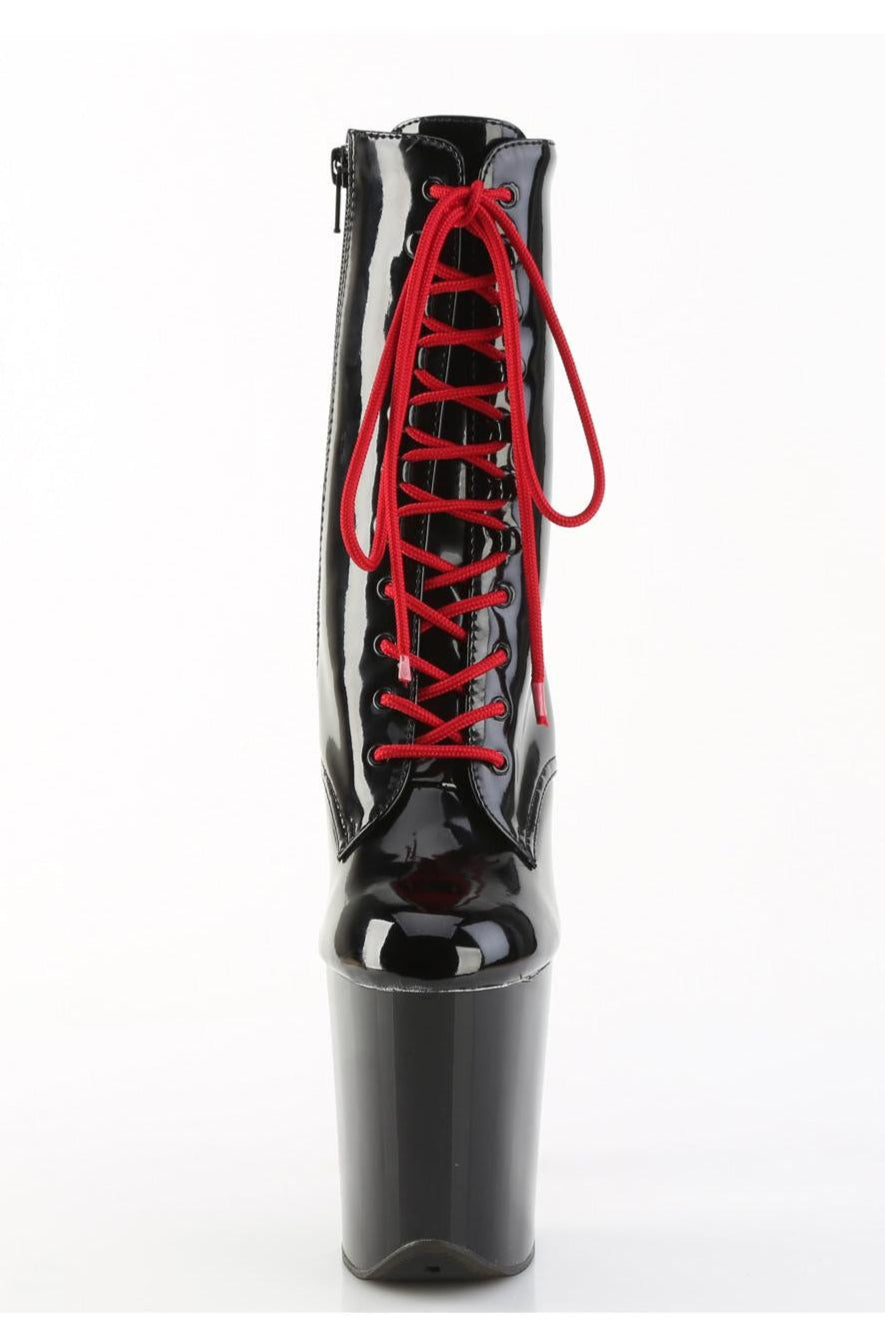 Pleaser  FLAMINGO-1020 Ankle Boot in Black Patent