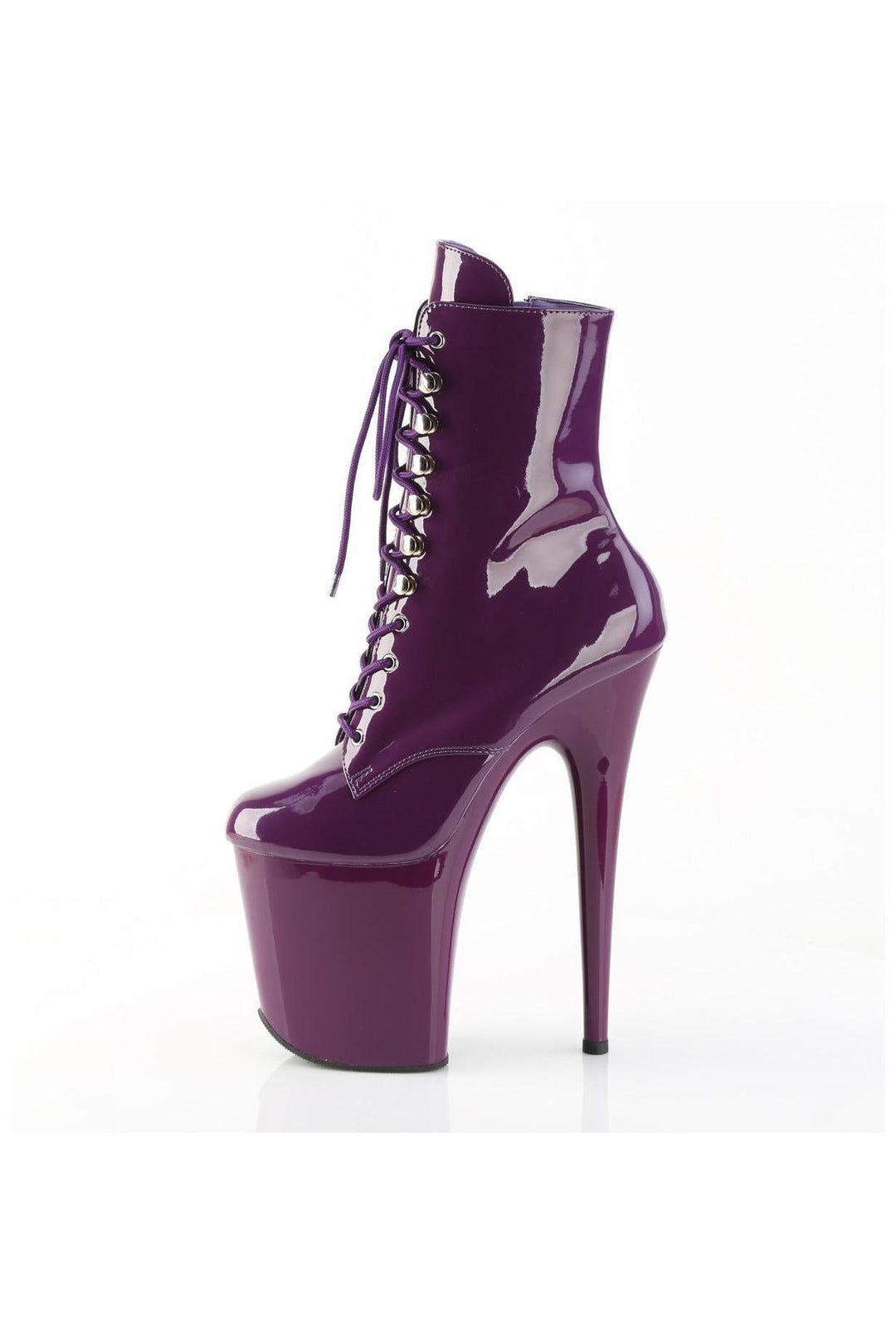 Pleaser  FLAMINGO-1020 Ankle Boot in Purple Patent