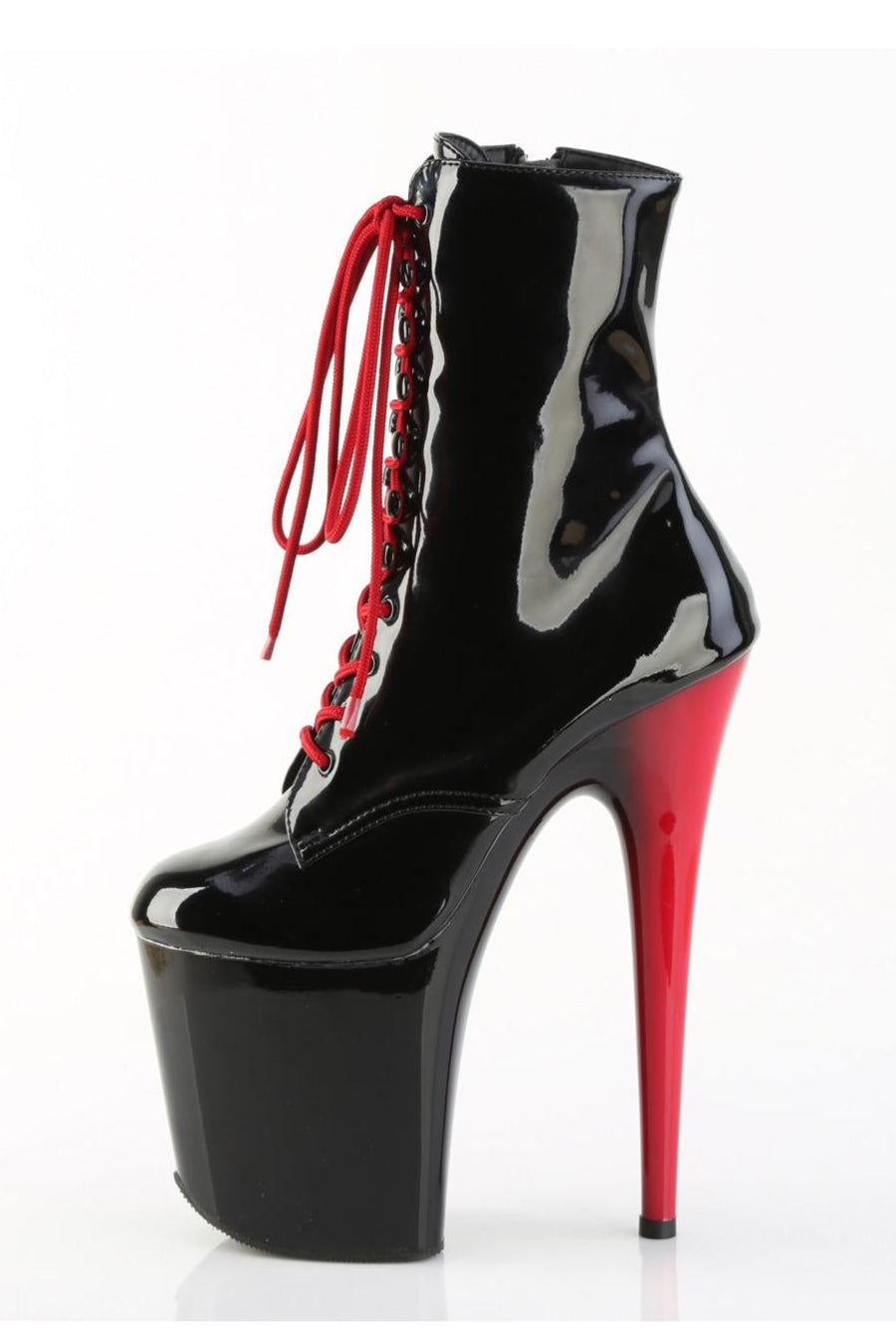 Pleaser  FLAMINGO-1020 Ankle Boot in Black Patent