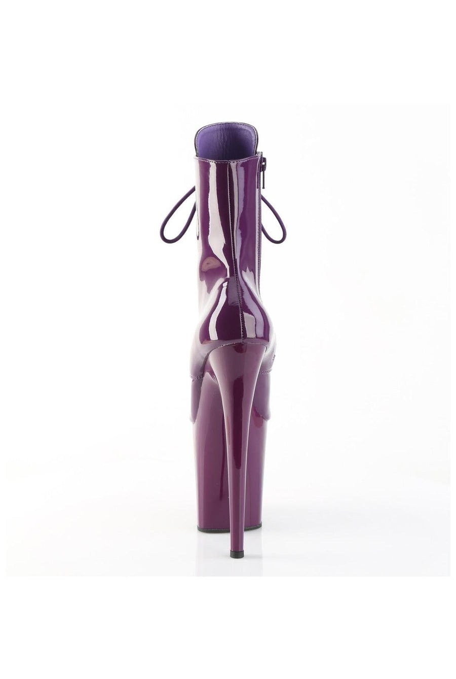 Pleaser  FLAMINGO-1020 Ankle Boot in Purple Patent