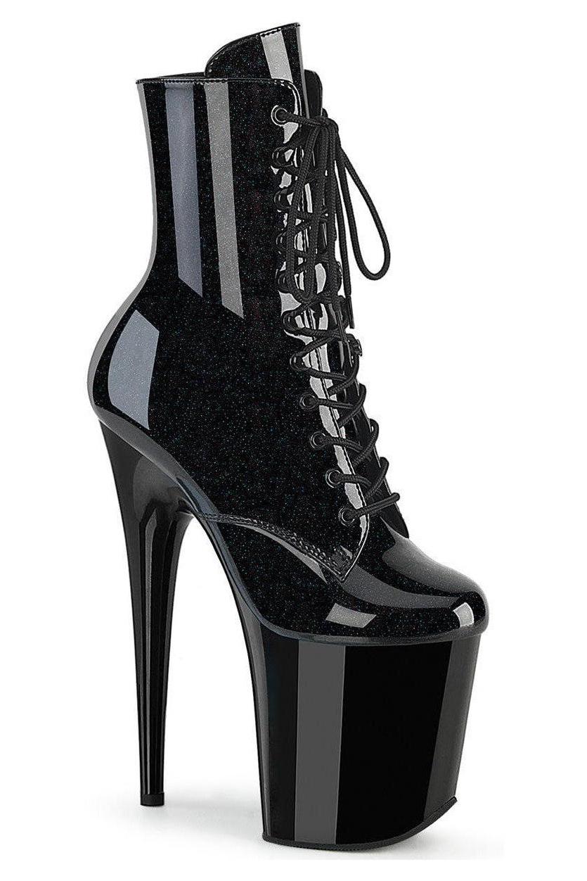 Pleaser  FLAMINGO-1020BLG Ankle Boot in Black Patent from SexyShoes.com