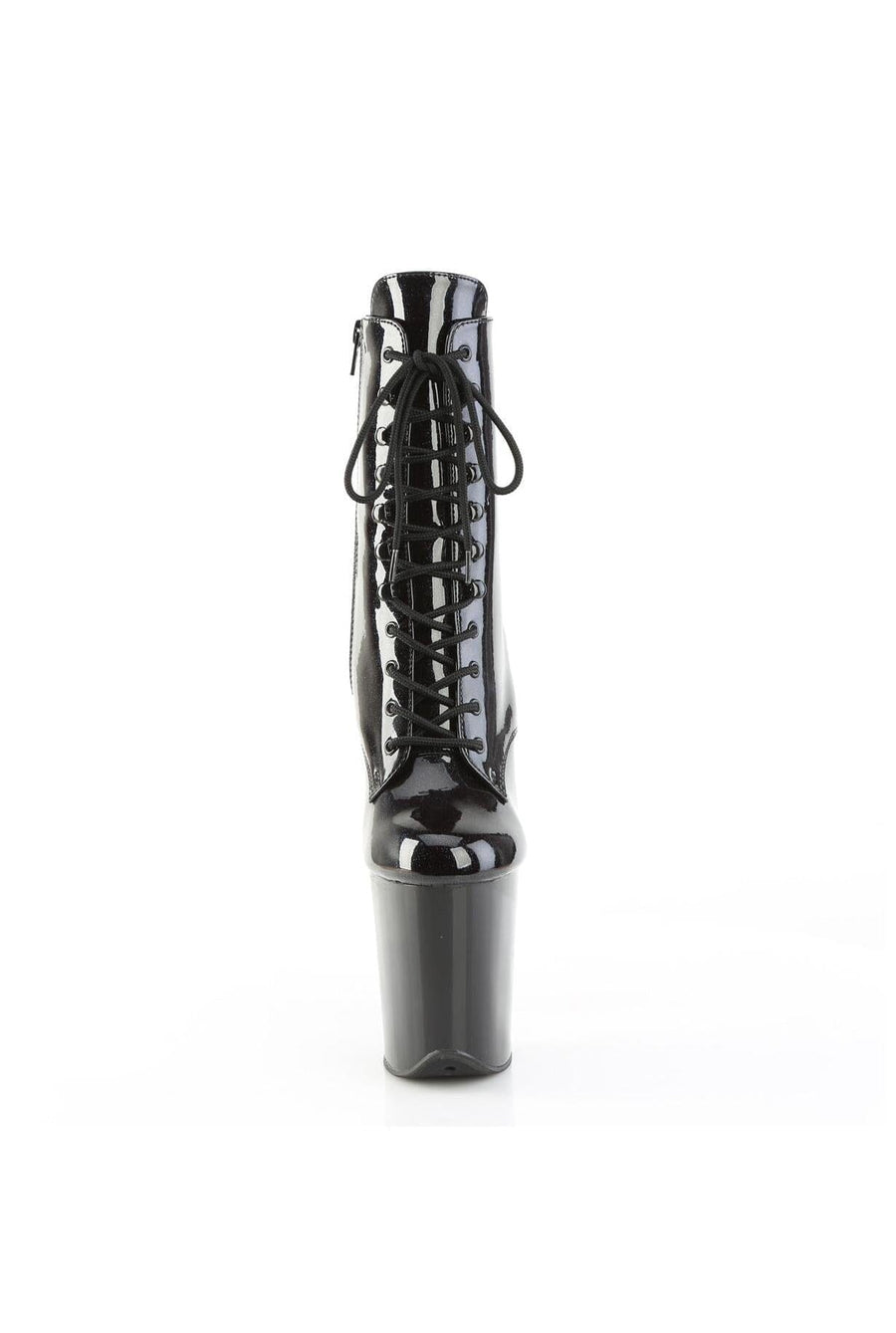 Pleaser  FLAMINGO-1020BLG Ankle Boot in Black Patent