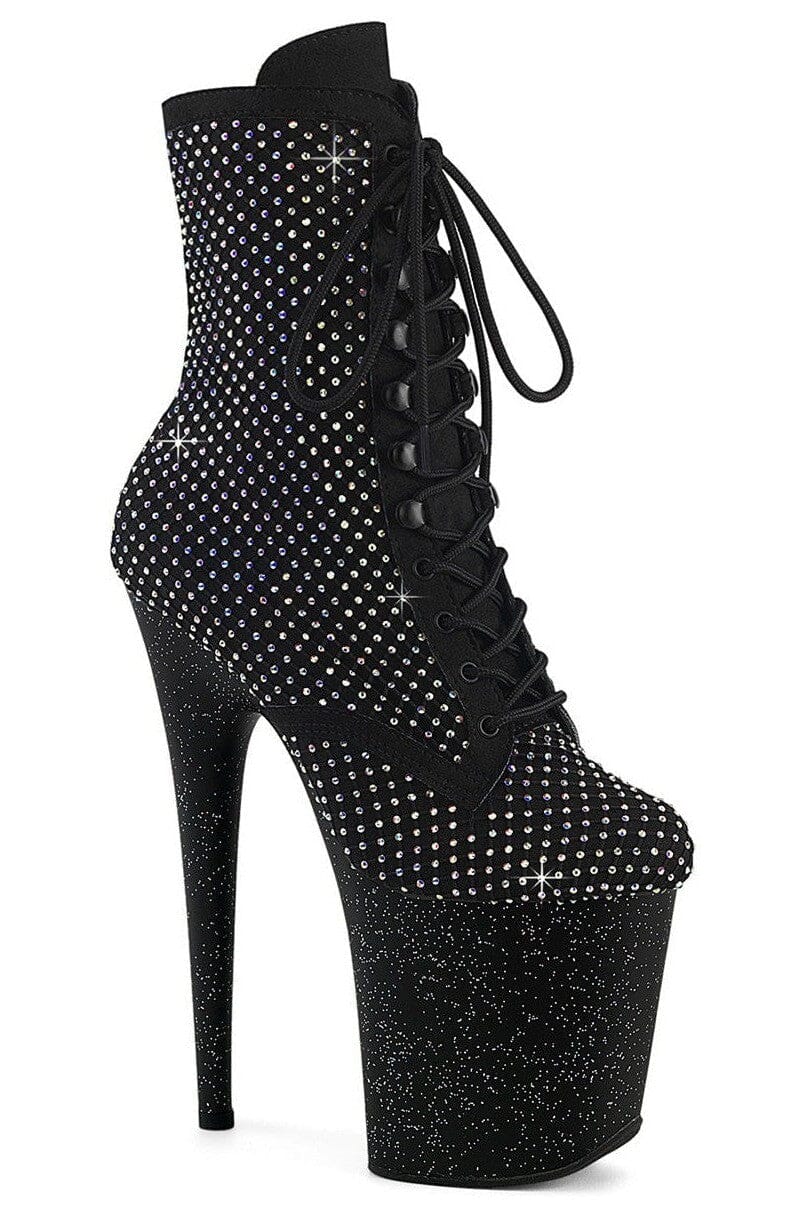 Pleaser  FLAMINGO-1020RM Ankle Boot in Black Faux Suede from SexyShoes.com