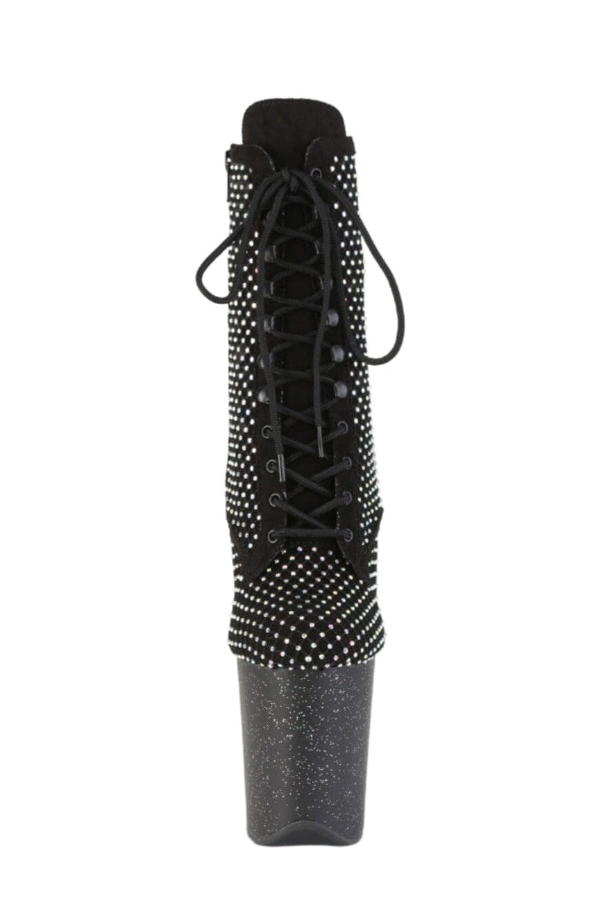 Pleaser  FLAMINGO-1020RM Ankle Boot in Black Faux Suede