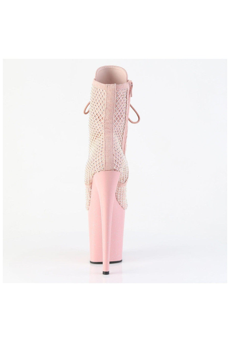 Pleaser  FLAMINGO-1020RM Ankle Boot in Pink Faux Suede