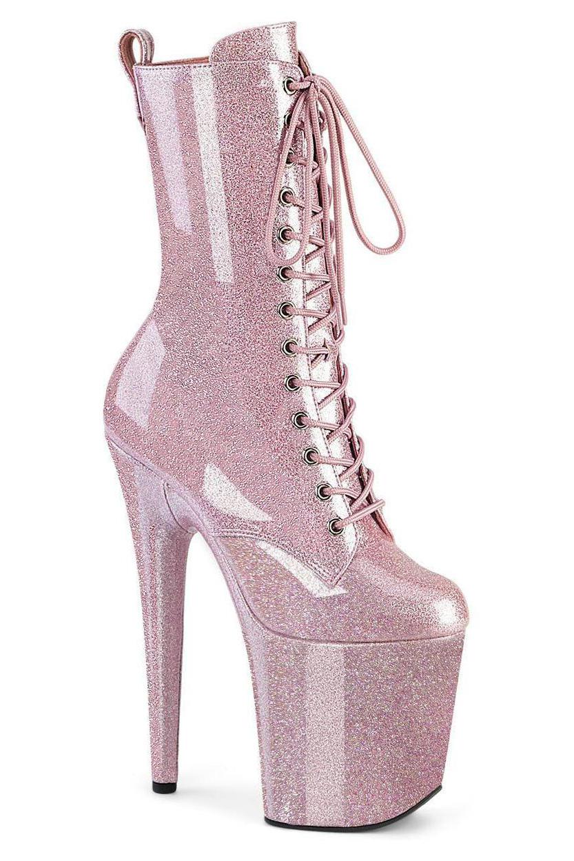 Pleaser  FLAMINGO-1040GP Ankle Boot in Pink Patent from SexyShoes.com